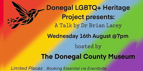 'Aspects of Irish-including Donegal LGBTQ+ history' Talk by Dr Brian Lacey event promotion