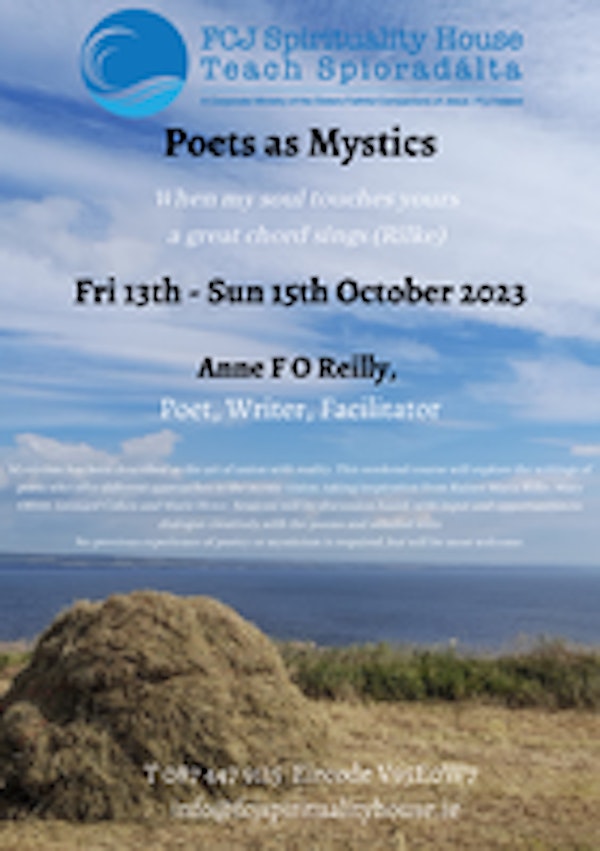 Poets as Mystics with Anne F O'Reilly event promotion
