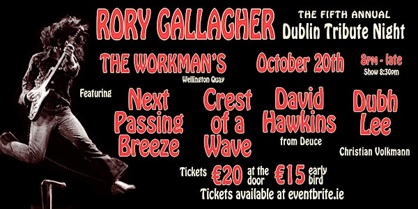 Rory Gallagher Dublin tribute. event promotion